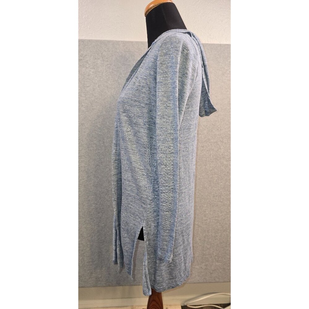Cynthia Rowley Women's 100% Linen Lightweight Blue Cardigan with Hood Size XS - Picture 4 of 5